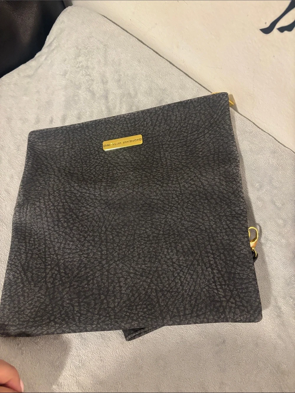 Adrienne Vittadini Black Textured Wristlet Crossbody
